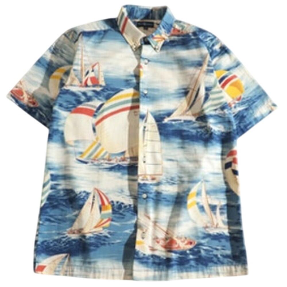 Vintage Polo Ralph Lauren Hawaiian Sailing Boating Camp Shirt XXL